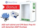 HEARTSINE SAMARITAN 350P SEMI AUTOMATIC DEFIBRILLATOR WITH BONUS WALL CABINET & PREP KIT