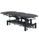 PACFIC MEDICAL STEALTH HI-LO EXAMINATION COUCH, 3 SECTION, 1 MOTOR, FOOT CONTROL BAR, BLACK FRAME & UPHOLSTERY