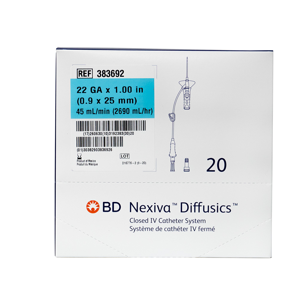 BD NEXIVA DIFFUSICS 22G X 1"(BLUE) - 20