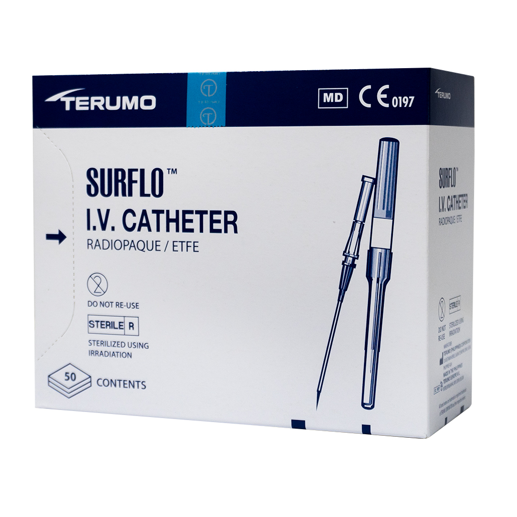 TERUMO SURFLO I.V. CATHETER 20G X 1" - 50 (SR+OX2025C)