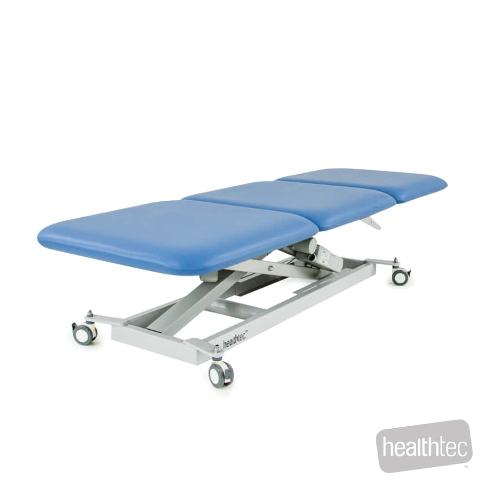 HEALTHTEC LYNX GP3 EXAMINATION COUCH/TABLE 3 SECTION  710MM WIDE, 250 SWL - ALL ELECTRIC