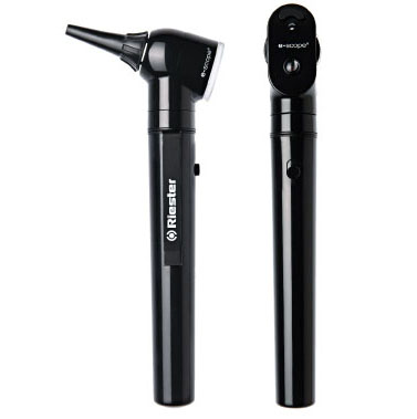 RIESTER E-SCOPE DIAGNOSTIC SET 3.7V LED OTOSCOPE & OPTHALMOSCOPE BLACK WITH CASE RI.2131-203