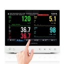 AiView V10 PATIENT MONITOR 5 LEAD ECG, SPO2, NIBP, RESP, PR, TEMP PRINTER & 11.6" COLOUR TOUCH SCREEN