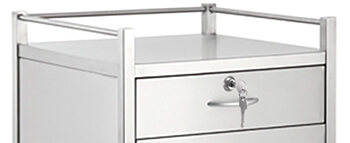 STAINLESS STEEL TROLLEY 4 DRAWER WITH LOCK - 50(W)X50(D)X90(H)CM