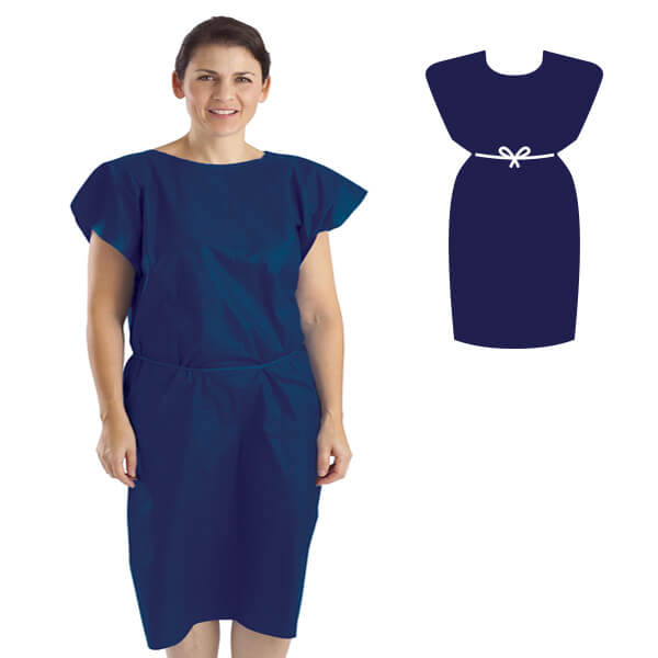 TASK X-RAY PATIENT EXAMINATION GOWN SLEEVELESS NON-WOVEN DARK BLUE X-LARGE CARTON-100