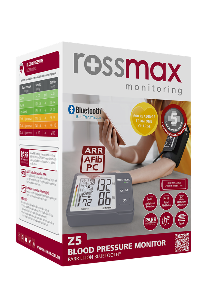 ROSSMAX Z5BT BLOOD PRESSURE MONITOR PARR BLUETOOTH LITHIUM-ION BATTERY RMZ5BT