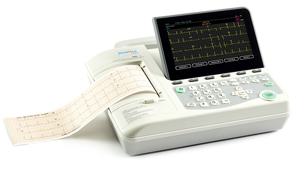 ECGMAC 301 3 CHANNEL STAND ALONE ECG 7 INCH LCD DISPLAY, THERMAL PRINTER EM-301