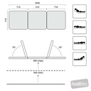 LYNX GP UNIVERSAL EXAMINATION TABLE (710 WIDE) THREE SECTION WITH LOCKABLE CASTORS