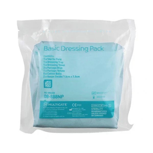 MULTIGATE BASIC DRESSING PACK WITH GAUZ SWABS AND COTTON BALLS PACK (08-888NP) - Pack of 20