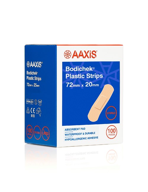 BODICHEK BAND AID PLASTIC STRIPS 72 X 20MM - 100 (13010004)