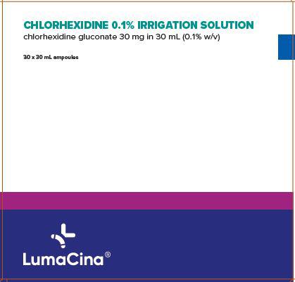 CHLORHEXIDINE IRRIGATION SOLUTION 0.1% 30ML BLUE BOX OF 30