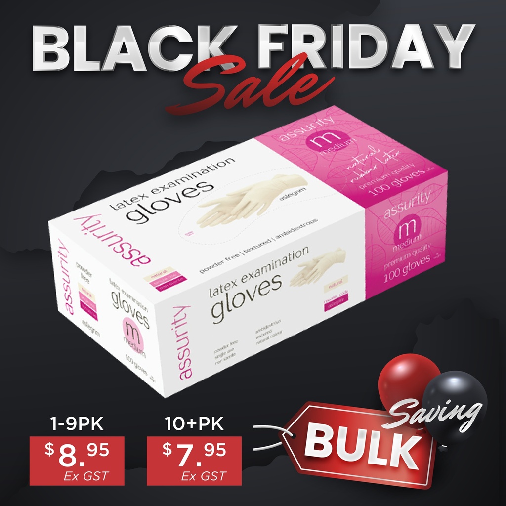 ASSURITY NATURAL LATEX EXAM GLOVE POWDER FREE MEDIUM - 100