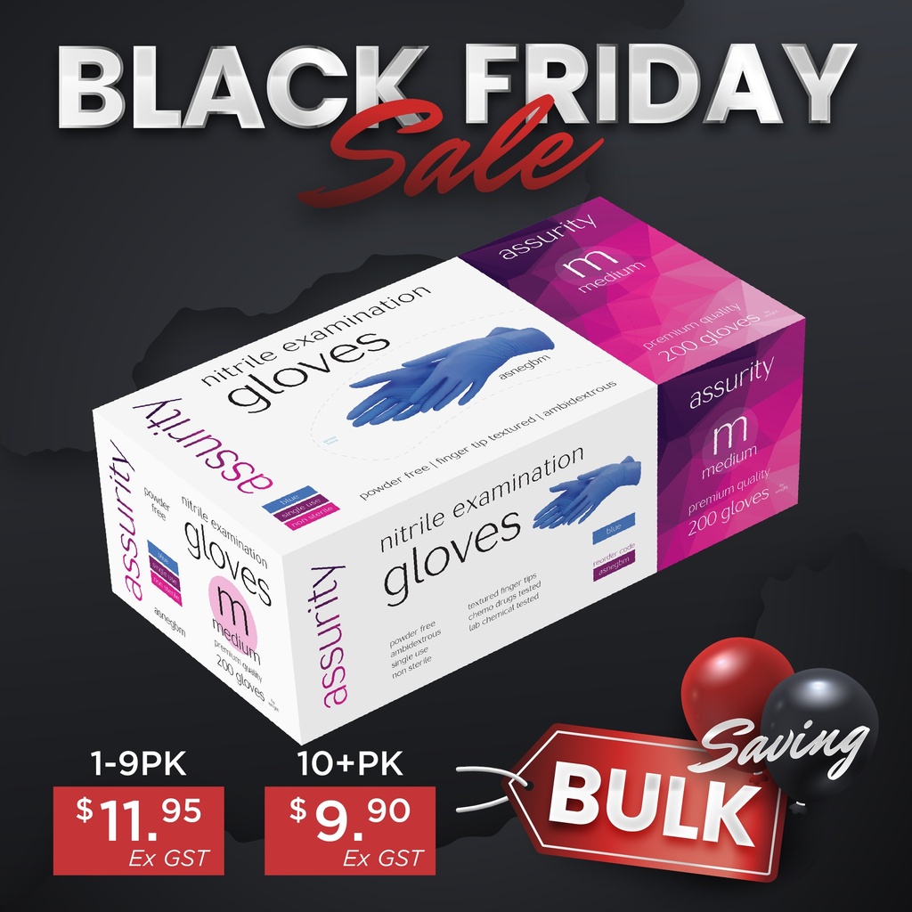 ASSURITY NITRILE EXAM GLOVE POWDER FREE MEDIUM - 200