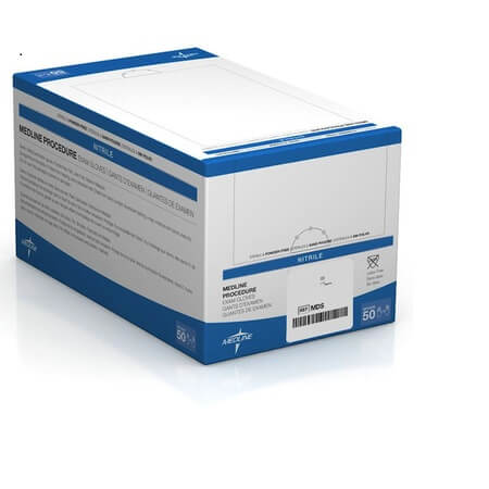 MEDLINE NITRILE POWDER FREE STERILE EXAM GLOVES LARGE (8.0 - 8.5) - 50
