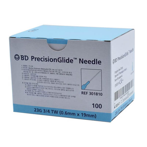 BD PRECISIONGLIDE NEEDLE 23G X 3/4" - 100 (301810)