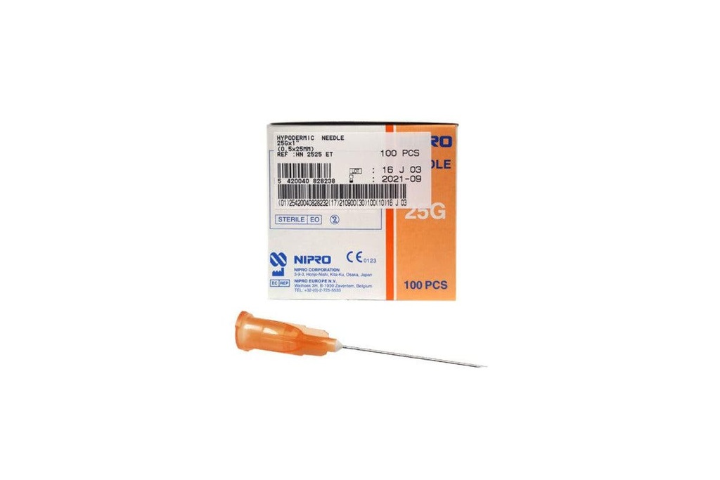 NIPRO NEEDLE 25G X 1"(25MM) - 100