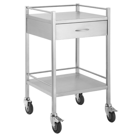 TASK STAINLESS STEEL TROLLEY 1 DRAWER 49CMX49CMX90CM