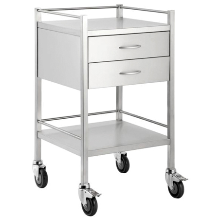 TASK STAINLESS STEEL TROLLEY 2 DRAWER 50(W)X50(D)X90(H)CM WK-TC001