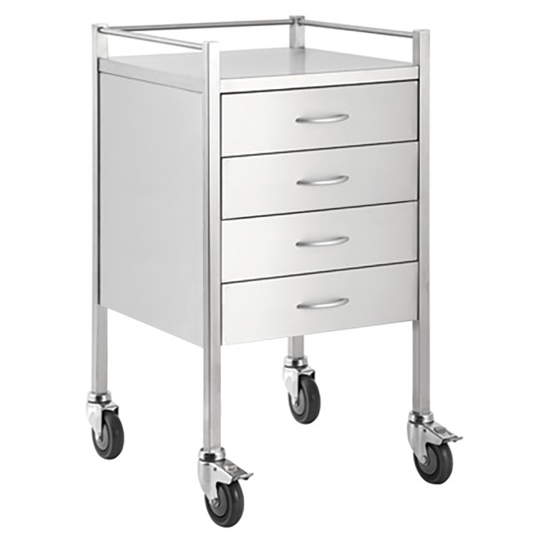 TASK STAINLESS STEEL TROLLEY 4 DRAWER 50(W)X50(D)X90(H)CM EACH