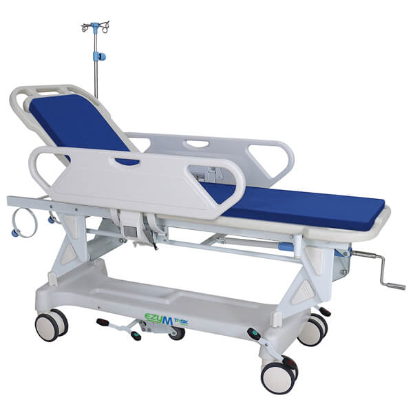 TASK MEDICAL EZY M MULTI PURPOSE PATIENT TRANSPORT STRETCHER WITH MANUAL ADJUSTABLE HEIGHT