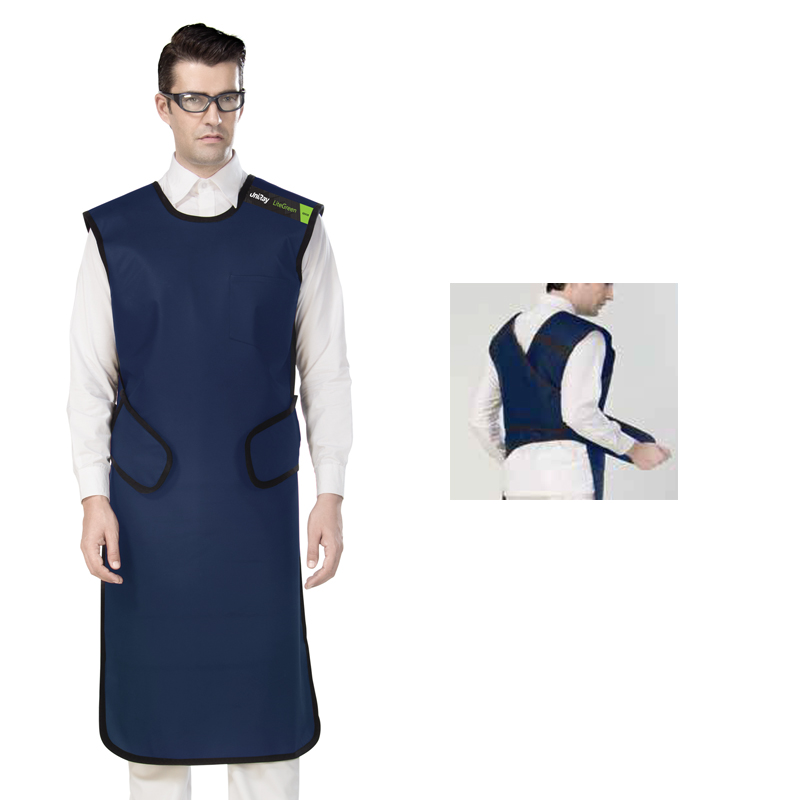 UNIRAY COAT APRON MAXLITE WITH BACK PROTECTION,0.5/0.25MM PB, LARGE, L-110, W-65CM - NAVY BLUE UF111733