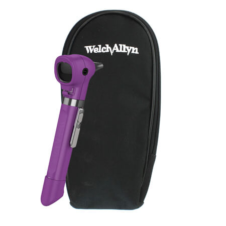 WELCH ALLYN POCKET LED OTOSCOPE 6 WATT WITH HANDLE & SOFT CASE PLUM COLOUR (22880-PUR)