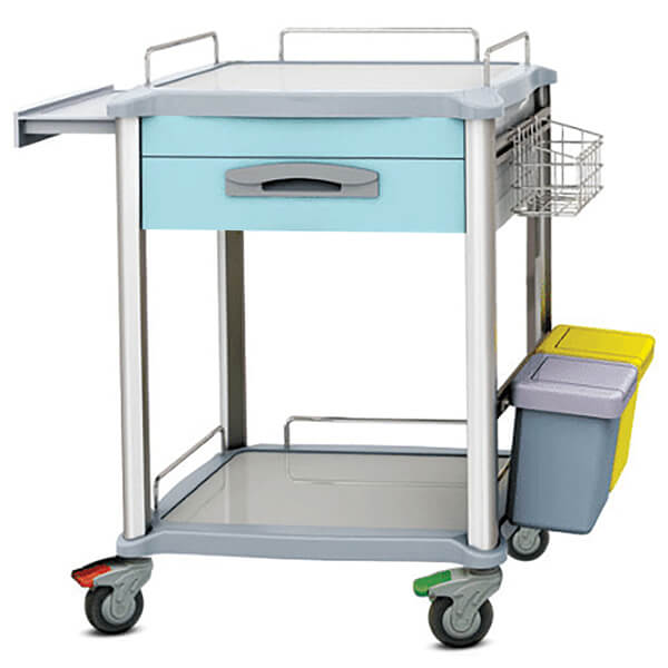 TASK MEDICAL TREATMENT TROLLEY 1 DRAWER BLUE 70X48X90CM