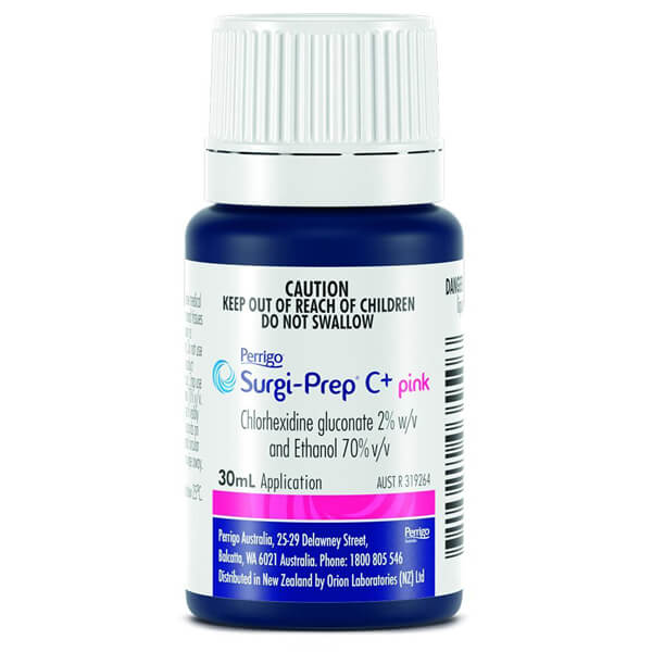 SURGI-PREP C PINK 2% CHLORHEXIDINE 70% ALCOHOL 30ML