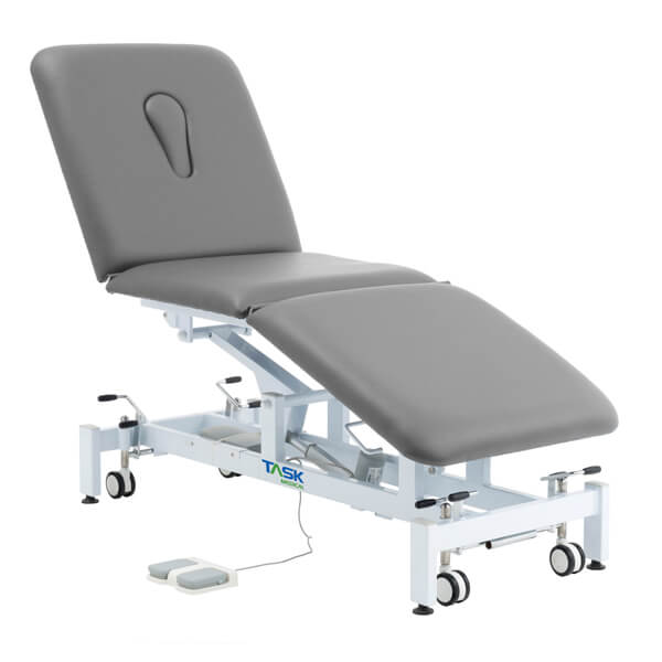 TASK MEDICAL HI-LO EXAMINATION COUCH 3 SECTION 1 MOTOR 70CM WIDE GREY + FREE VINYL COVER