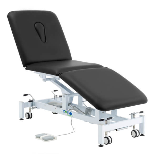 TASK MEDICAL HI-LO EXAMINATION COUCH 3 SECTION 1 MOTOR 70CM WIDE BLACK + FREE VINYL COVER