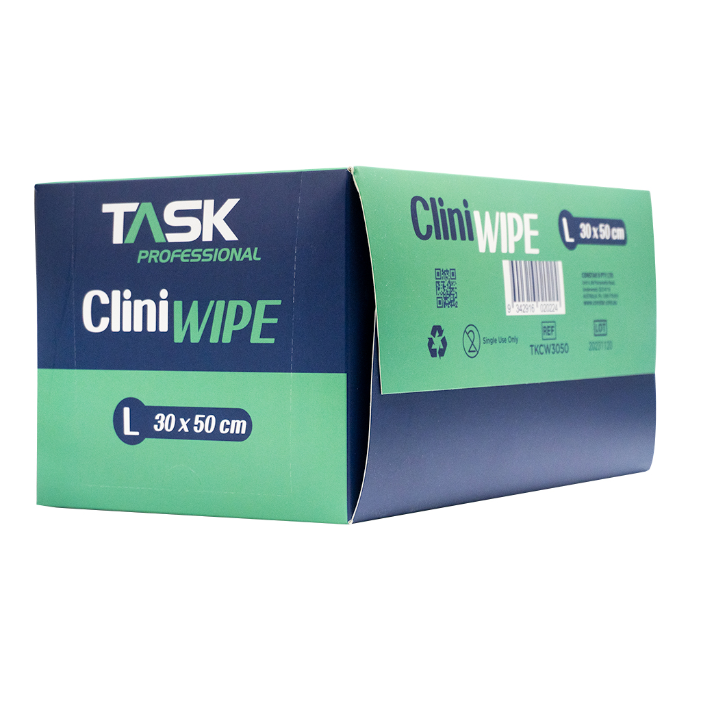 TASK PROFESSIONAL CLINI MUTIPURPOSE WIPES LARGE 30 x 50 CM - BOX OF 100