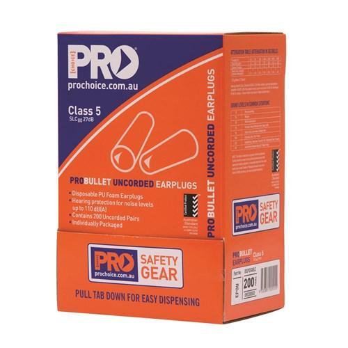 PRO BULLET UNCORDED EARPLUGS (PSEPOU) - BOX OF 200