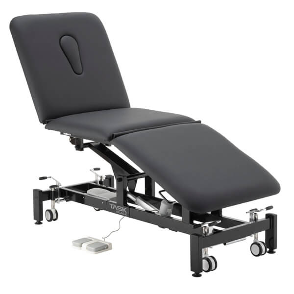 TASK MEDICAL HI-LO EXAMINATION COUCH 3 SECTION 1 MOTOR 70CM WIDE BLACK EDITION + FREE VINYL COVER