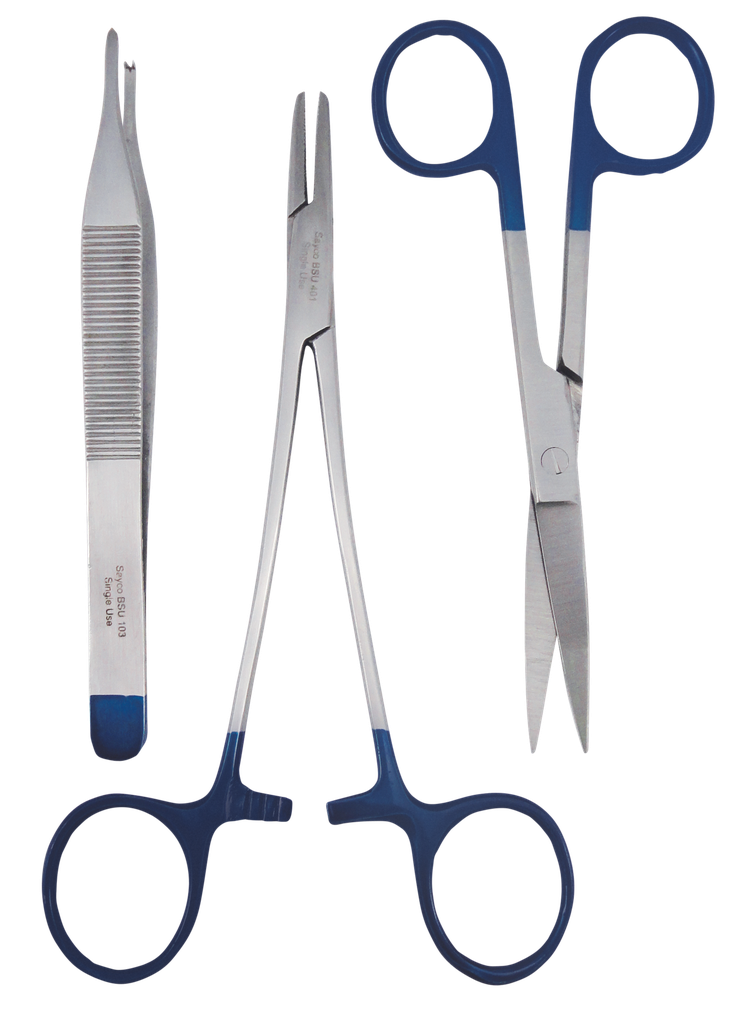 SAYCO SUTURE PACK WITH SH/SH SCISSORS STERILE PACK (BOX OF 10 SETS)