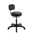 WINBEX CLASSIC ROUND STOOL WITH BACKREST AND 360° CONTROL RING 0530 - BLACK