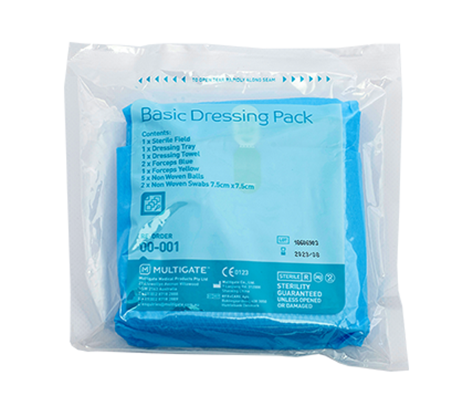 MULTIGATE BASIC DRESSING PACK TEAR-OPEN (NON-WOVEN BALLS & NON-WOVEN SWABS) 00-001 - Carton of 160