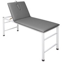 TASK MEDICAL STANDARD EXAMINATION COUCH, FIXED HEIGHT, ADJUSTABLE HEADREST 250KG SWL *GREY* , ROUND LEGS