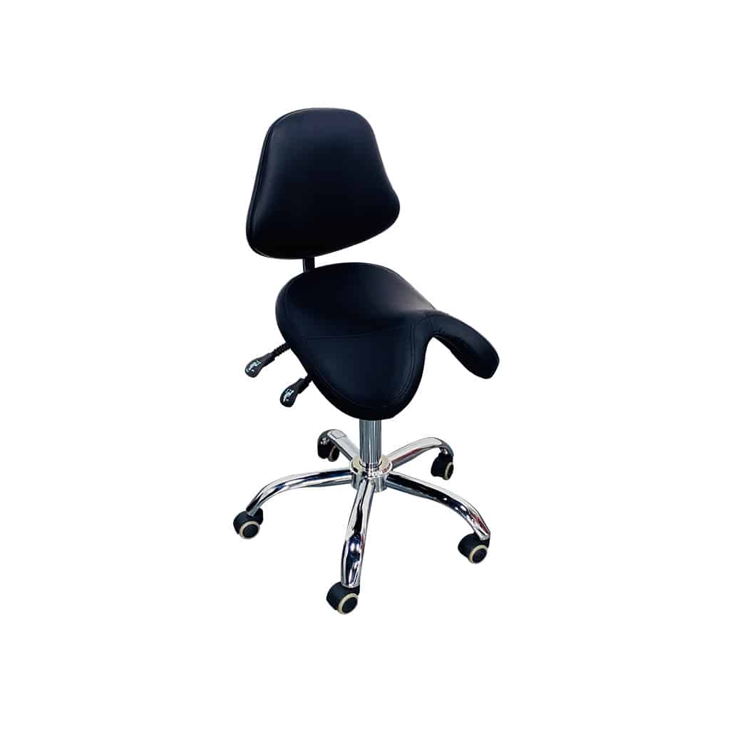 TASK MEDICAL CHAIR WITH BACK - BLACK