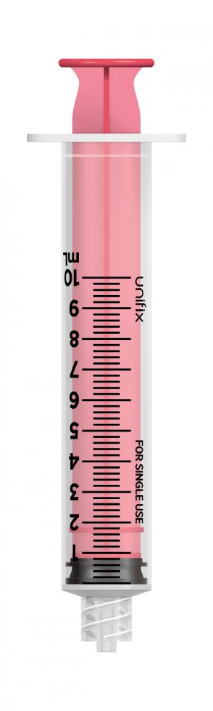 UNIFIX SYRINGE 10ML LUER LOCK WITH RED PLUNGER - 100 (UX10LR)
