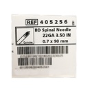 BD YALE QUINCKE POINT SPINAL NEEDLE WITHOUT INTRODUCER 22GX3.5"(BLACK) - 25 (405256)