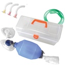 ADULT MANUAL RESUSCITATOR KIT IN CASE RESUSCITATOR, 2.5 LTR BAG, O2 TUBING, # 4 & 5 MASK, #2, 3, & 4 GUEDEL AIRWAY