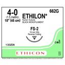 Ethilon Nylon Suture 4/0 19Mm Needle 45Cm Thread Black 662G Box-12