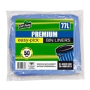 77L PREMIUM BIN LINERS / GARBAGE BAGS BLUE - 500 (CA-HDBL033)