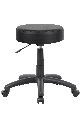 SURGEONS STOOL, PU LEATHER, ADJUSTABLE SEAT HEIGHT, PLASTIC BASE, 120KG RATING BLACK (YS119)