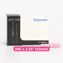 DISPOSAFE IV CANNULA 20G X 1.25" (32mm) - Box of 50