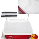 TASK EMERGENCY TROLLEY RED 5 DRAWER LOCKING BAR, DEFIB SHELF, IV POLE & ACCESSORIES 63(W)x48(D)x95(H)CM