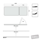 HEALTHTEC SOUTHERN CROSS EXAMINATION COUCH, 2 SECTION 1 MOTOR, 71CM WIDE, 250 SWL