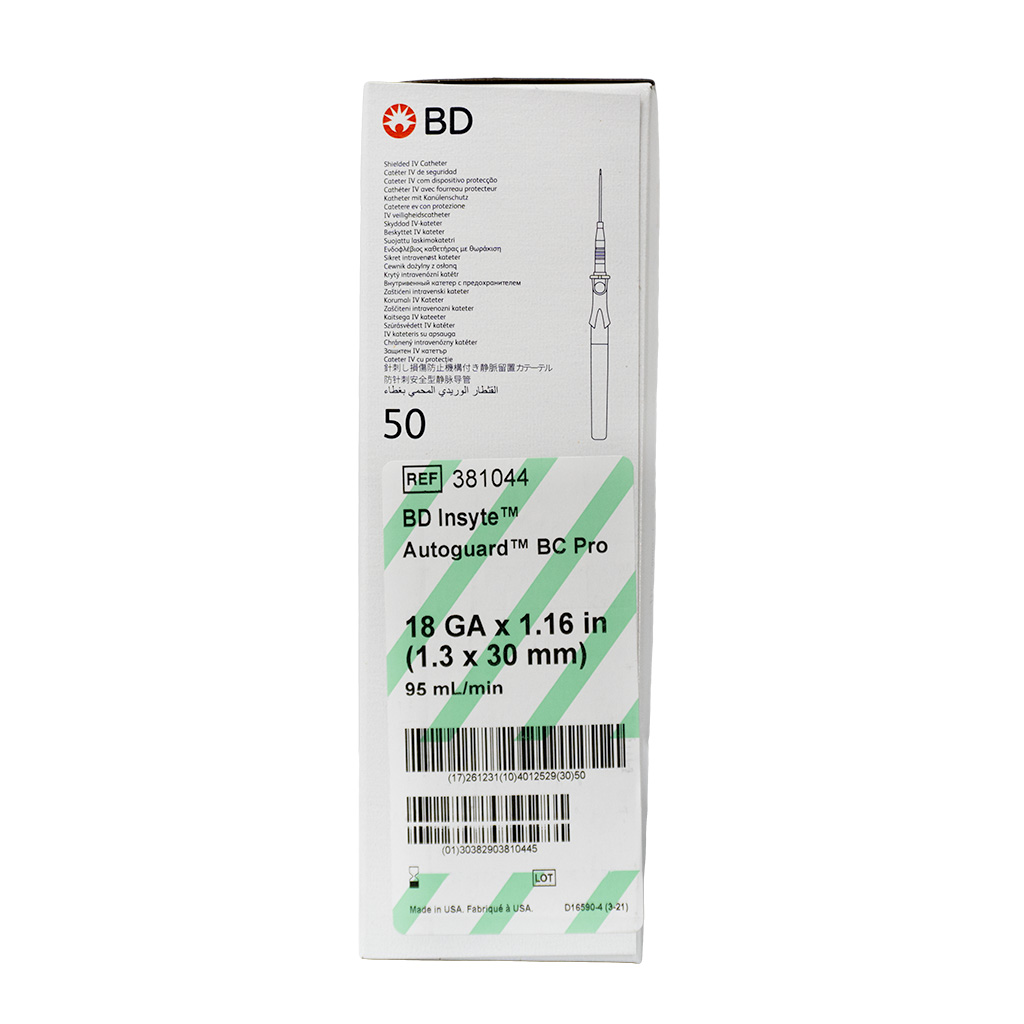 BD INSYTE AUTOGUARD BC PRO IV CATHETER 18GX30MM - 50