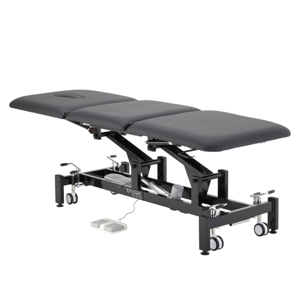 TASK MEDICAL HI-LO EXAMINATION COUCH 3 SECTION 1 MOTOR 70CM WIDE BLACK EDITION