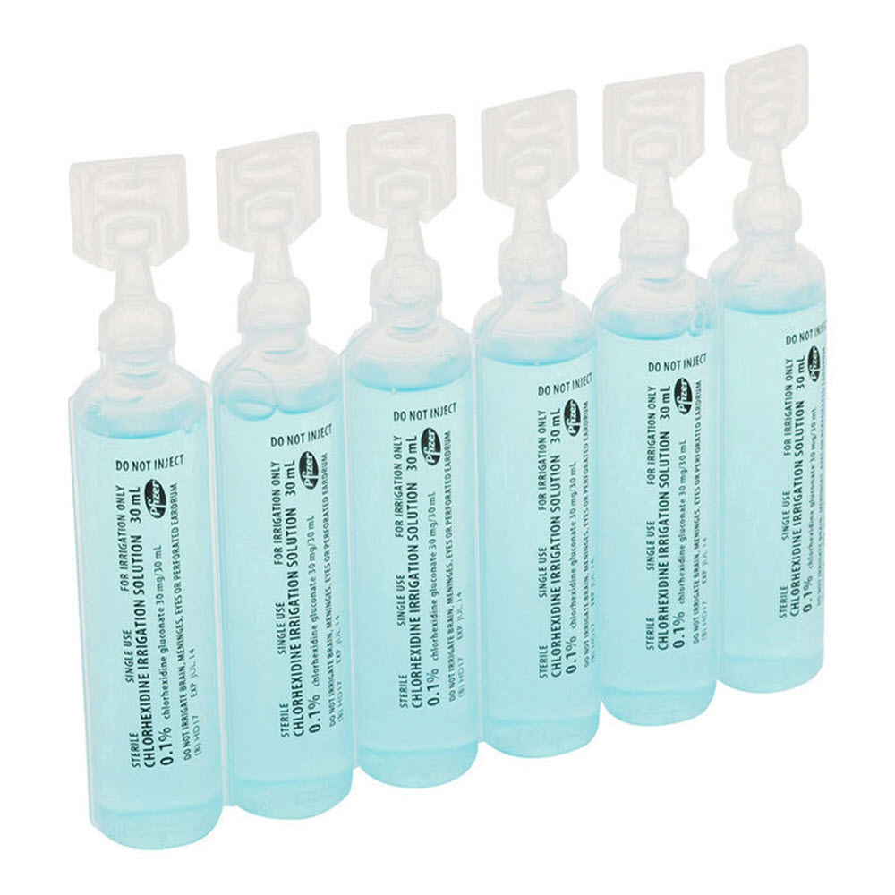 CHLORHEXIDINE IRRIGATION SOLUTION 0.1% 30ML BLUE BOX OF 30